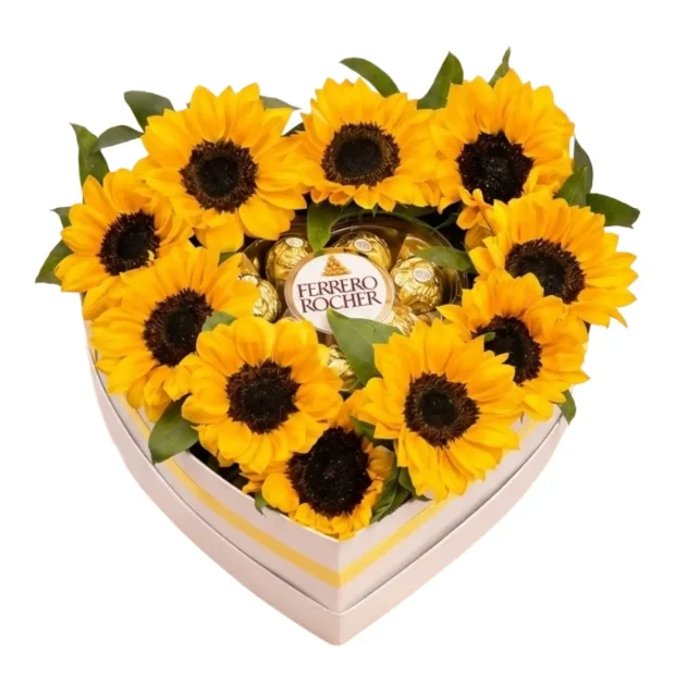 Ramo de girasoles con chocolate en Guayaquil. - Floreria DIFIORI Guayaquil